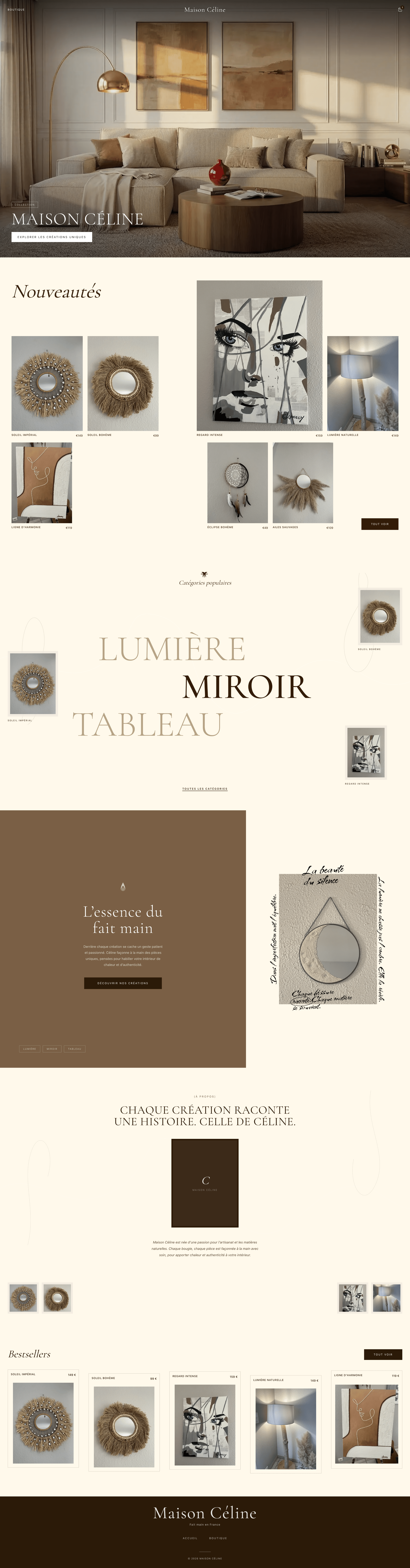 Maison Céline - Boutique en ligne artisanale — Vue d'ensemble