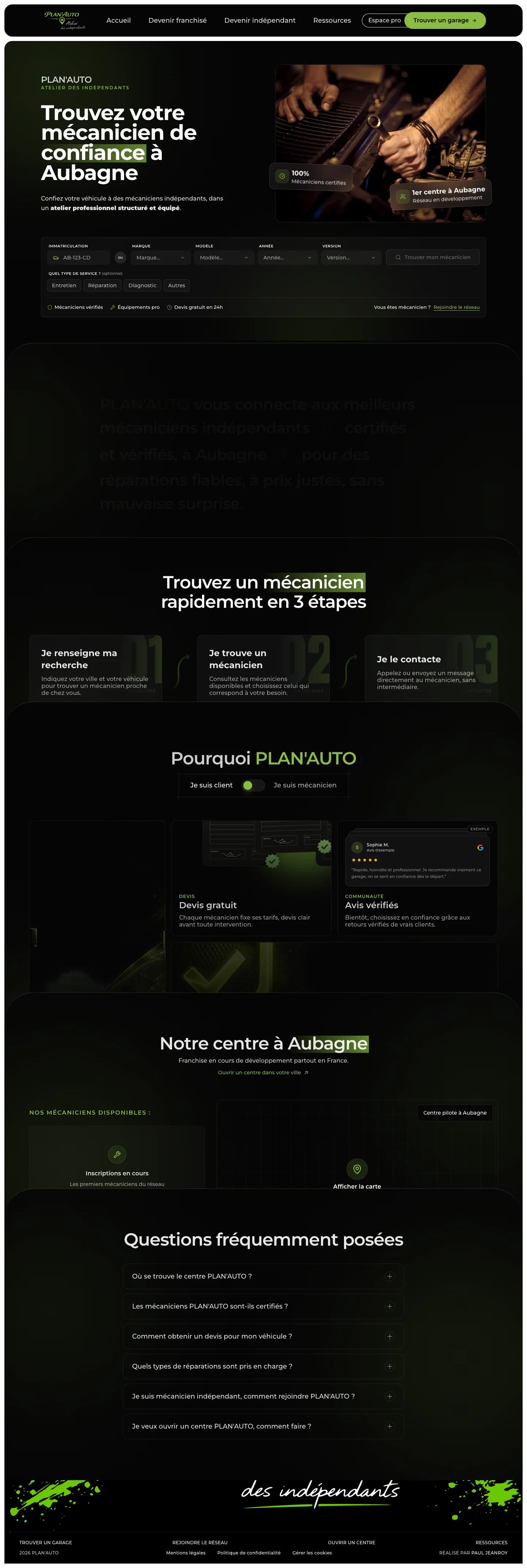 PLAN'AUTO - Plateforme de franchise automobile — Vue détaillée