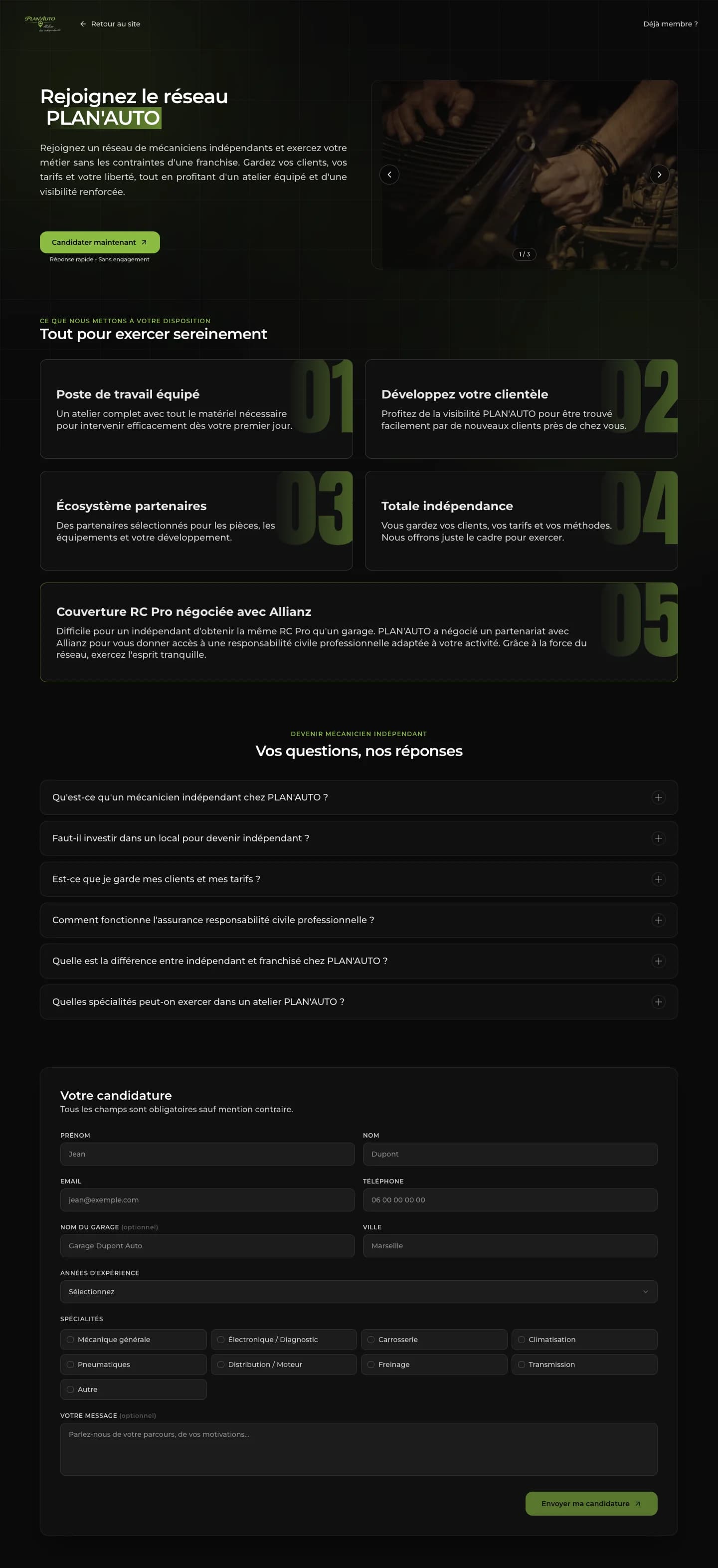 PLAN'AUTO - Plateforme de franchise automobile — Capture 3