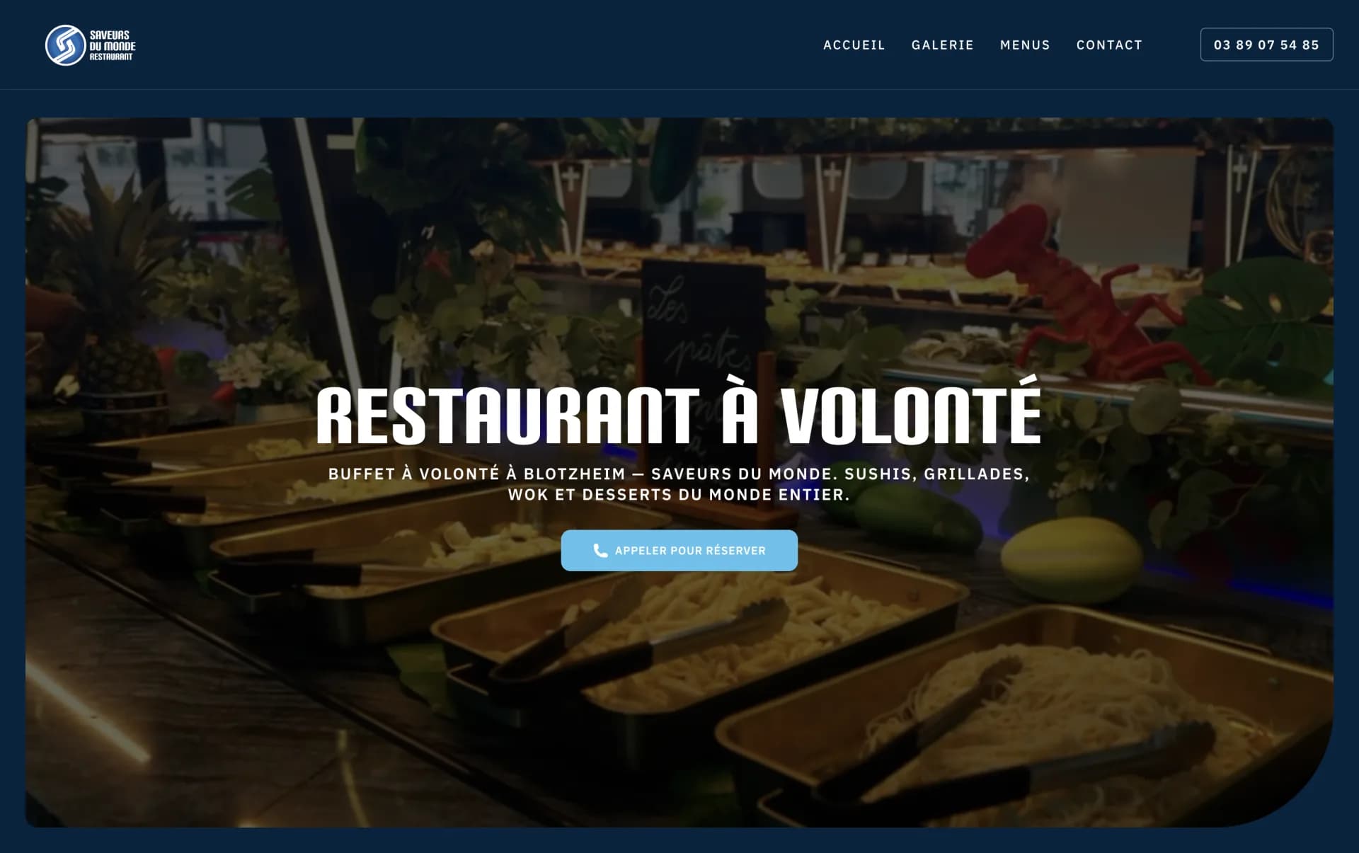Aperçu principal du projet Saveurs du Monde - Restaurant buffet à volonté